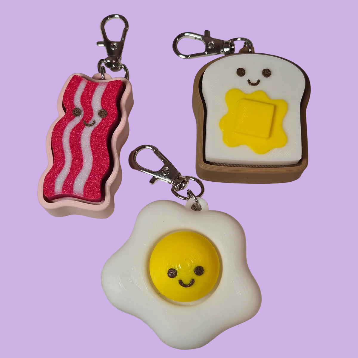 Breakfast Friends Clicker Keychain
