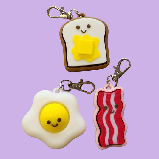 Breakfast Friends Clicker Keychain