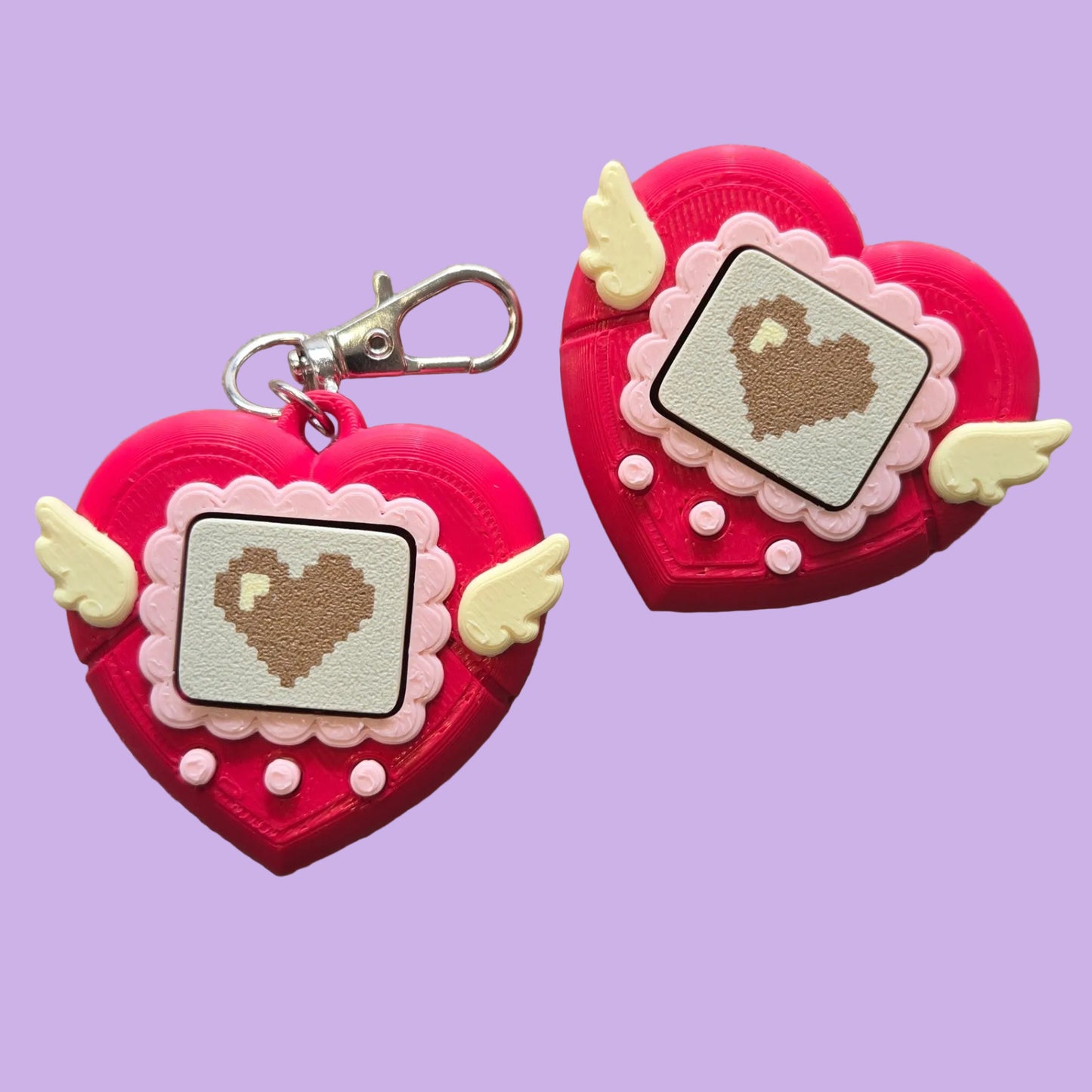 V-Pet Heart Clicker Keychain