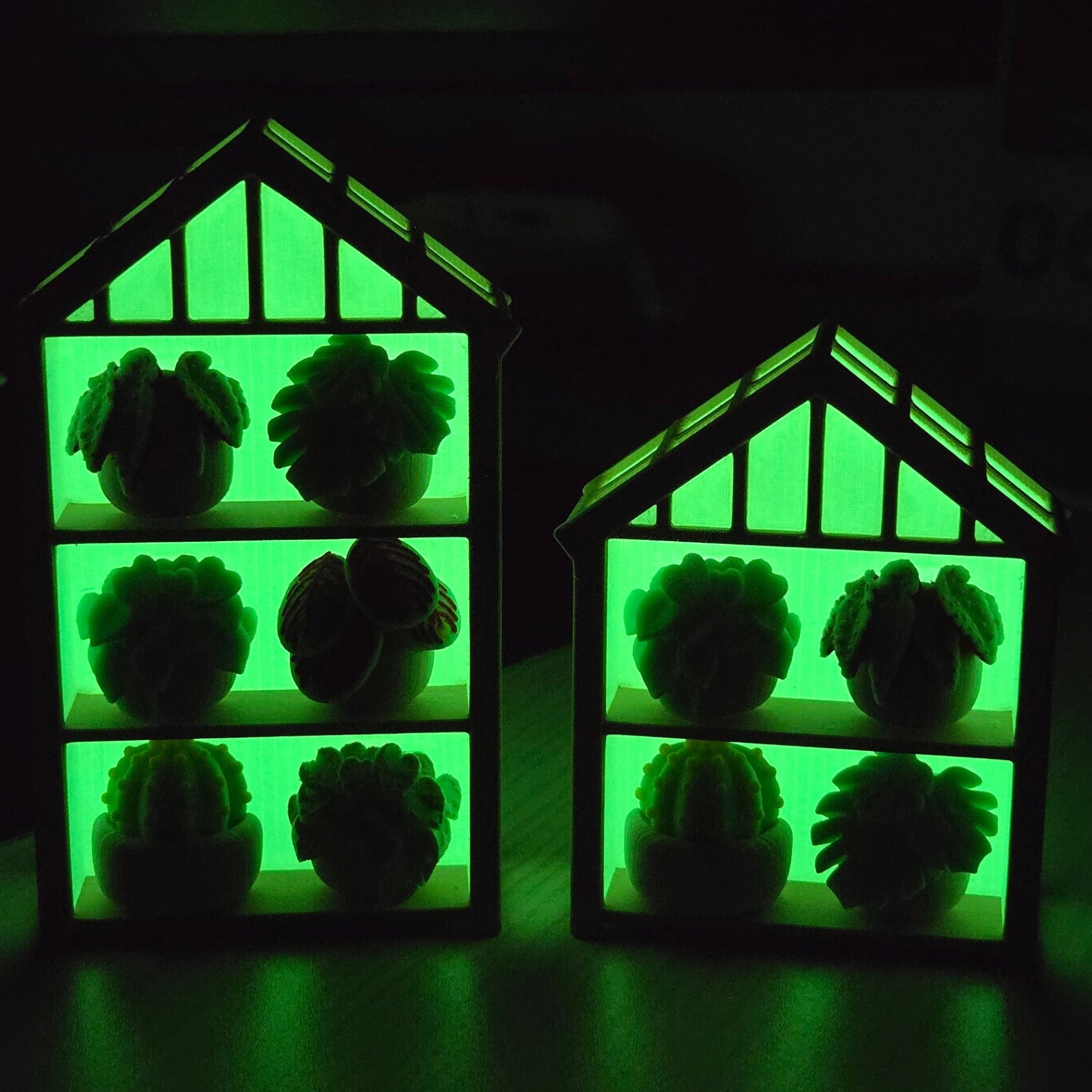 Glow-in-the-dark greenhouse clicker — 3D printed fidget NZ Glow Double